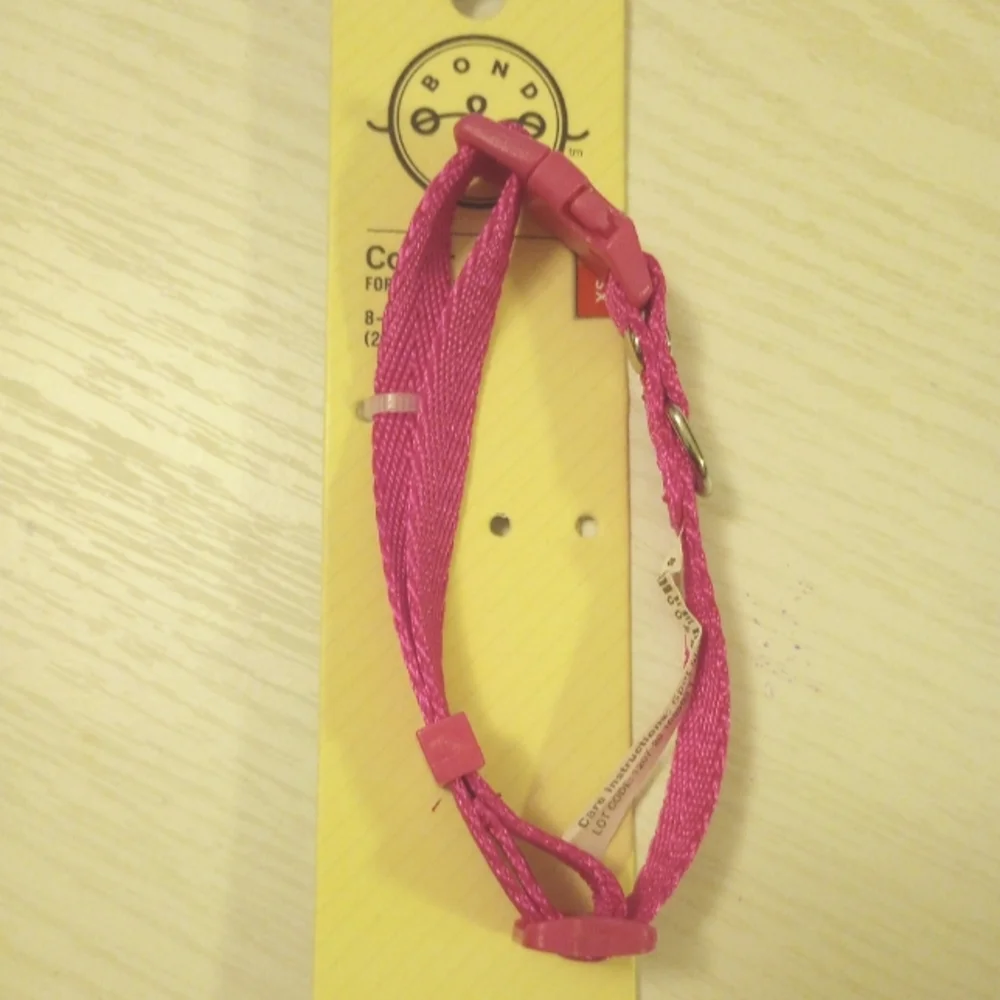 Pink puppy collar. Pink, size Small